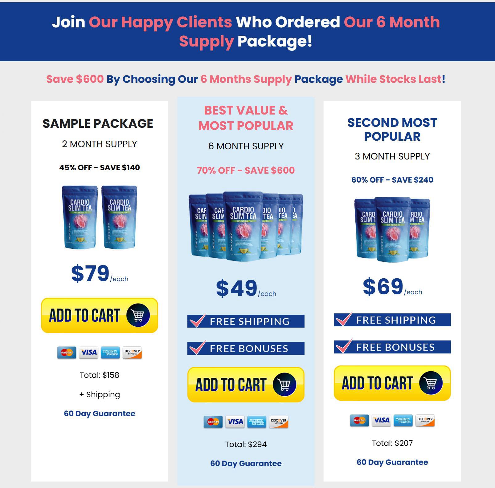 3 Days Cardio Slim Tea  Offer